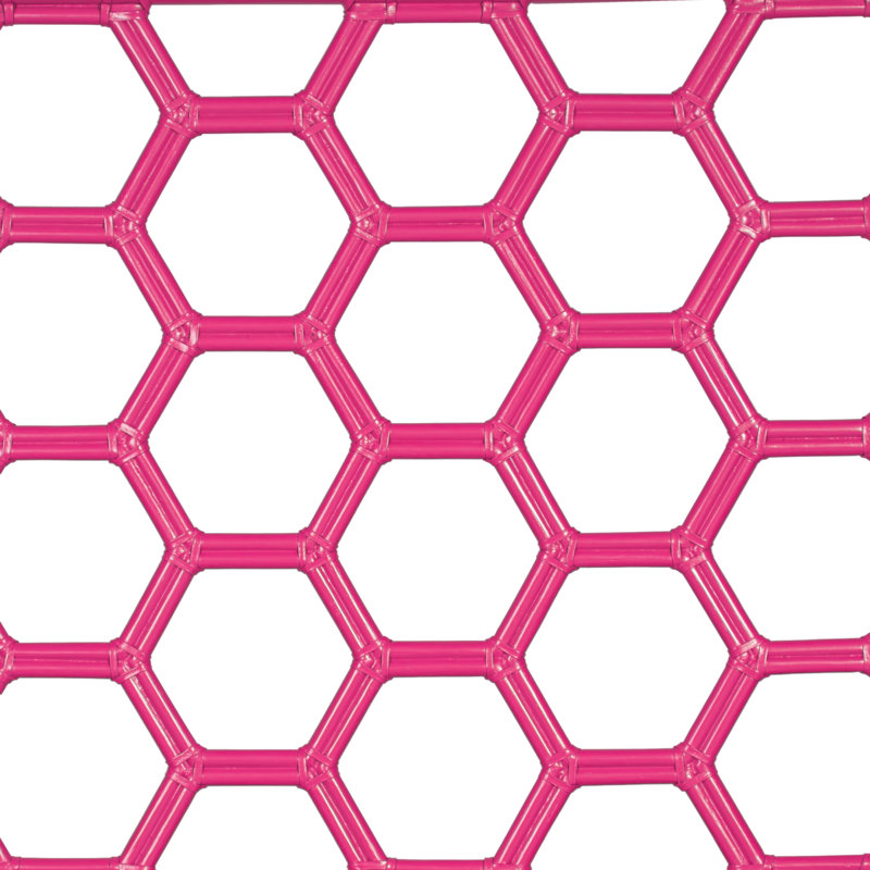 Tête de lit à structure ouverte en osier / rotin Honeycomb, Rose vif, Très grand