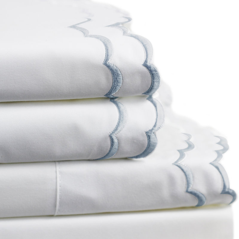 Bara Sheet Set, Blue/White, California King Sheet Set with 2 Pillowcases