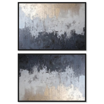 Silvered Layers Set Canvas Elegant Modern Art by Art Remedy