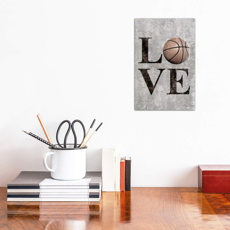 Love Basketball by Susan Ball - Wrapped Canvas Print, 20.32 cm H x 30.48 cm W