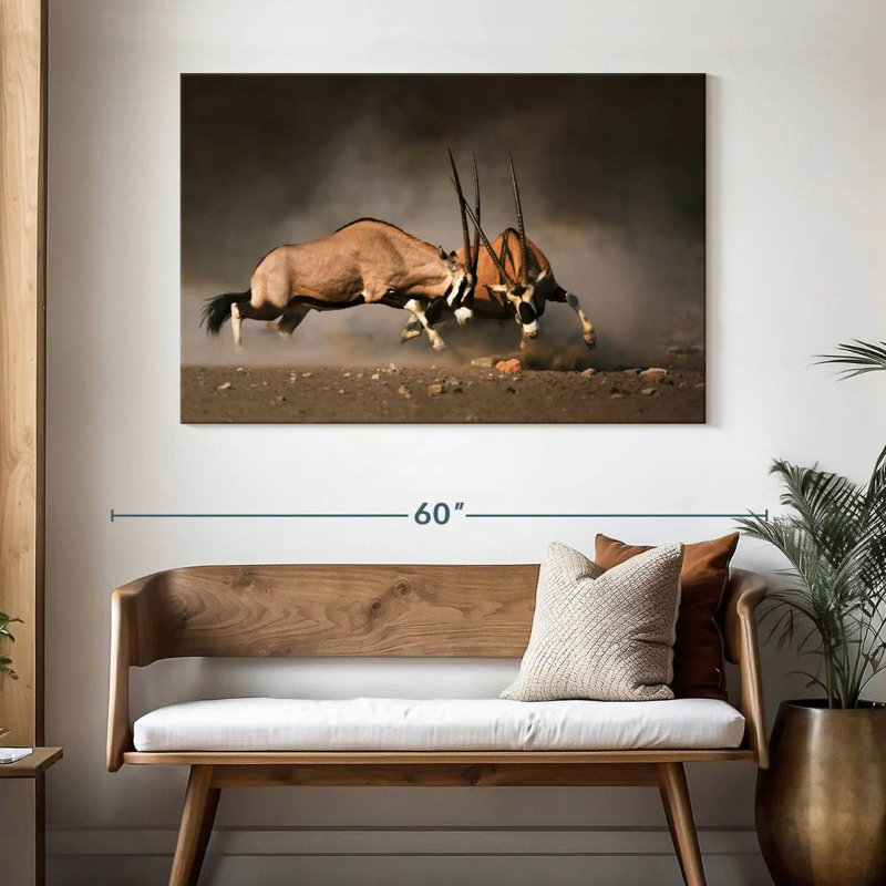 Brampt Dueling Gemsboks, 32" H x 48" W