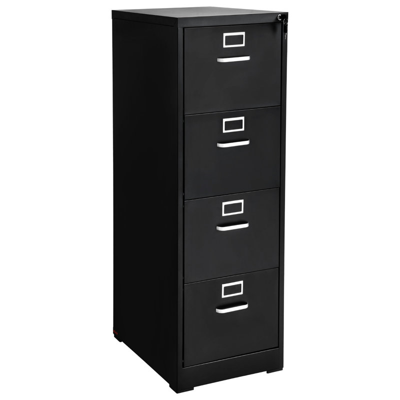 Classeur vertical à 4 tiroirs en métal, serrure incluse, tringle réglable pour suspendre des dossiers de format A4 / lettre, construction, dossiers stables de format A4 / lettre / légal, rails à haute résistance, construction