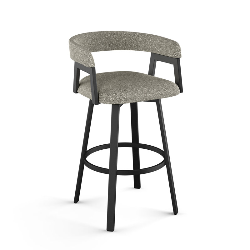 Tabouret de bar et de comptoir pivotant Culpepper, Noir, Beige clair / gris, Tabourets de bar (siège d'une hauteur de 29 po)