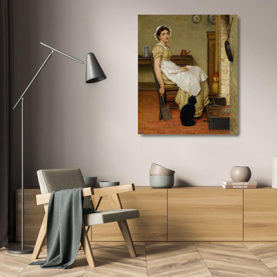 "Her First Place" by  George Dunlop Leslie - Gallery Wrap Canvas Wall Art