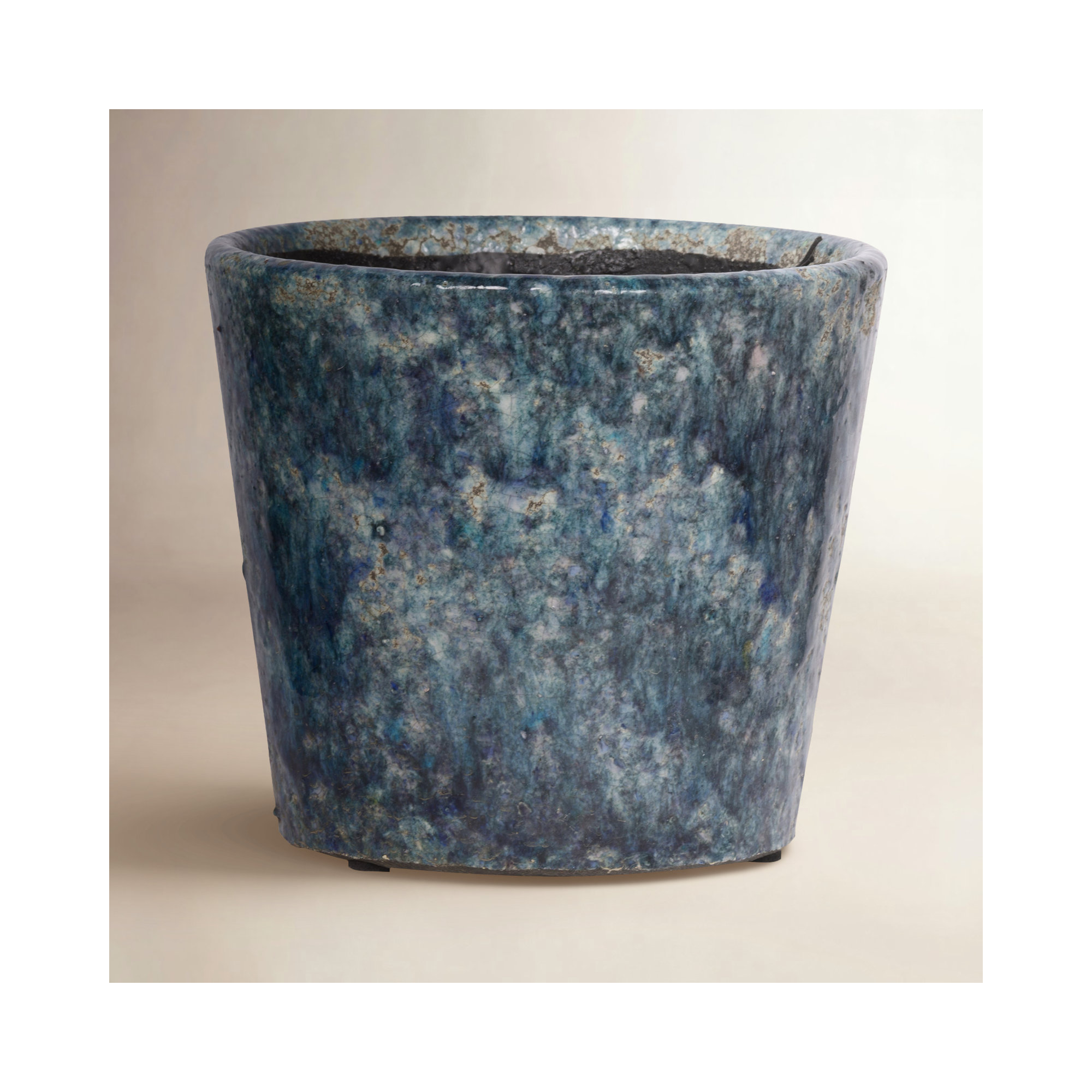 Duke Terracotta Pot Planter, Blue, 4.7" H x 5.5" W x 5.5" D