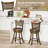 Set of 4 Bar Stools 25'' Swivel Bar Chairs w/ PE Rattan Backrest Counter Height-290455928-290455934