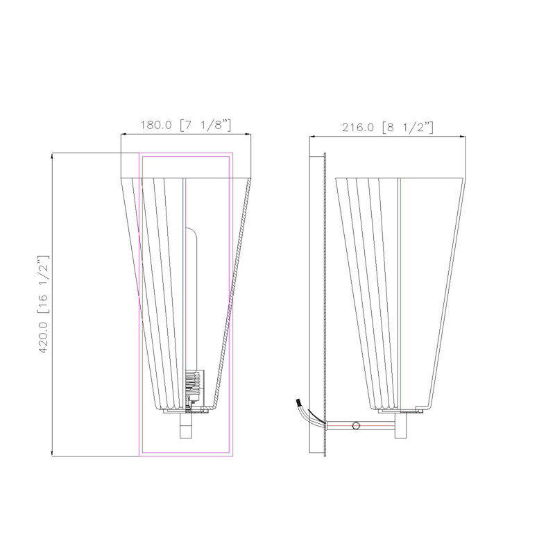 Matte Black Fluted Glass Dimmable Wall Sconce