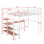 Lit mezzanine en métal avec bureau et échelle de rangement latérale-693607228