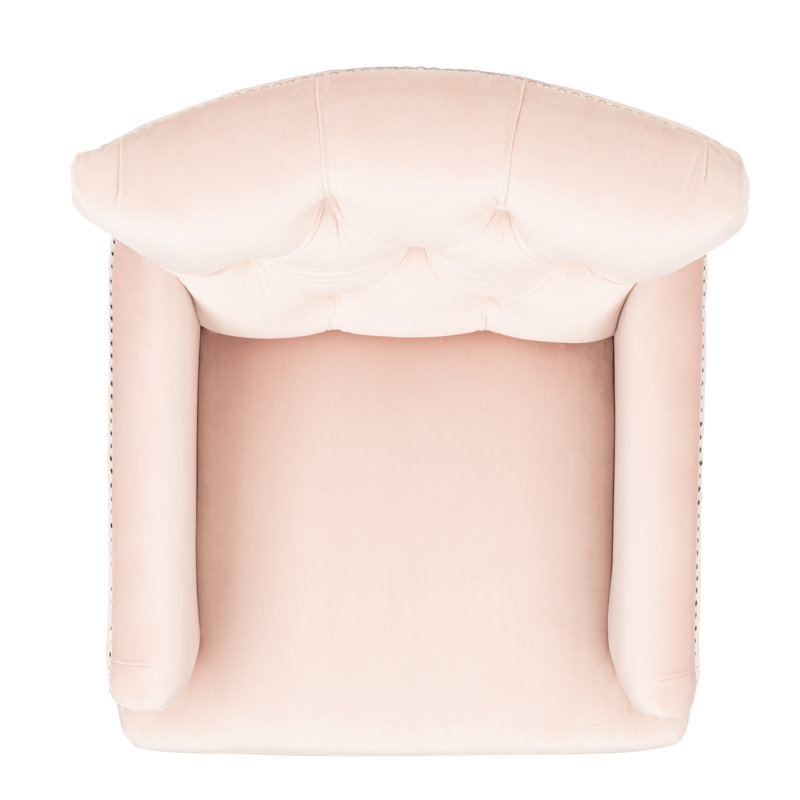 Atkison Upholstered Club Chair, Light Pink Velvet