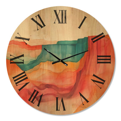 Extra Large Scenic Wood Wall Clock – Hued Cliffs Blending into Red Canyons