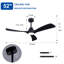 Ventilateur de plafond 52 po avec lumière - pales en bois de sycomore massif, télécommande, DEL à intensité variable 3CCT, moteur réversible à 6 vitesses, minuterie pour le salon, la chambre à coucher et le patio-2135150763