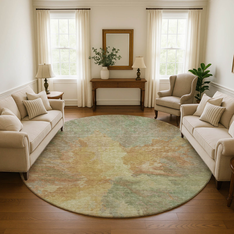 Premium Machine Washable Marasco AMF1632 Modern Rug, Round 8'