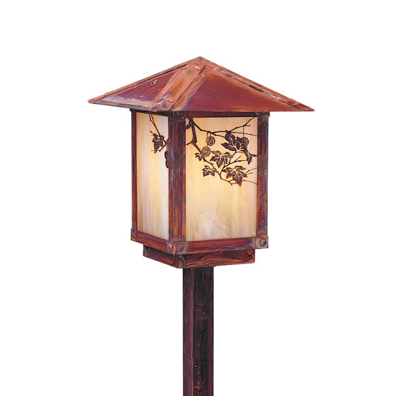 Evergreen 1 - Light Lantern Head, Raw Copper, Gold White Iridescent, Pine needle