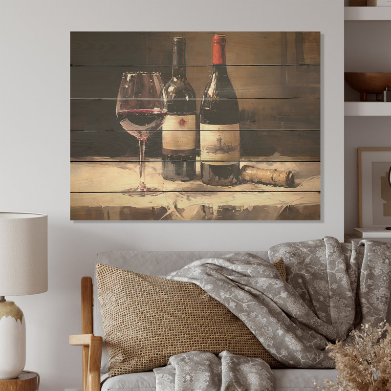 Claret Clarity - Art mural en bois sur bois de pin naturel, H 10 po x l 20 po