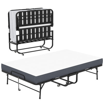 Extra Long & Wide 75"x46" Bed With 5" Memory Foam, 450lbs Capacity, Suitable For Office Naps Portable Foldable And Rollable Compact Storage