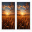 Golden Fields A Mesmerize - Art mural pour chambre à coucher - Ensemble de 2 décorations murales paysage et nature-1026179233-1026179234