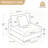 Upholstered White Faux Rabbit Fur Flannel Armless Chair with Pillow Back, Single Chair Module Part For Sectional Sofa-1643568155