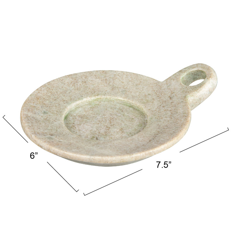 Martinson Marble Decorative Plate 1, Beige, 1.5" H x 6" W x 7.5" D