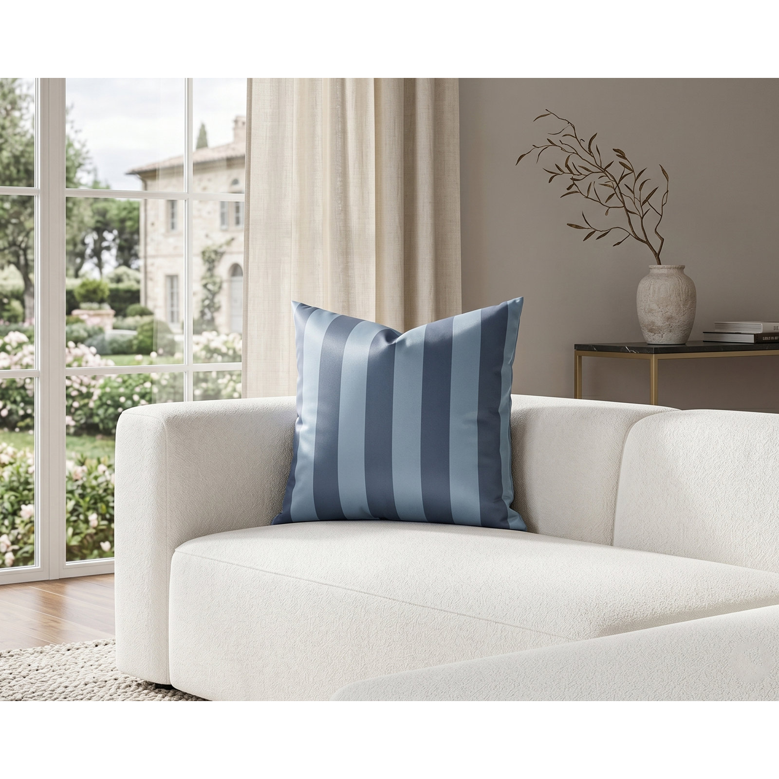 Throw Pillow, Feather, 20" x 20", Royal