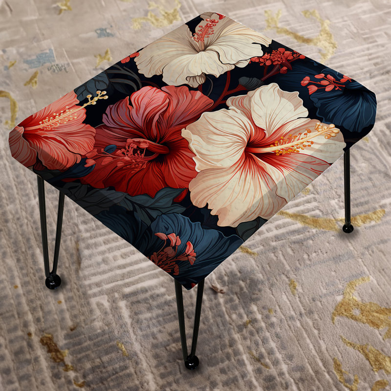 Hibiscus Twilight Ii Tropical Pattern - Tropical Rectangle Ottoman