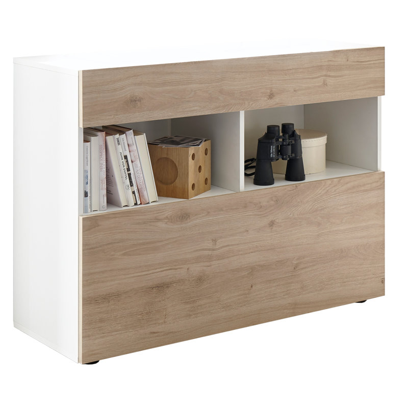 Mcclaskey 111 Cm Wide 1 Drawer Sideboard, White/Oak