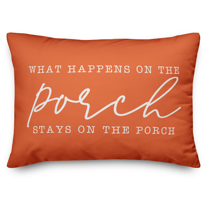 Textual Outdoor Throw Pillow, Orange