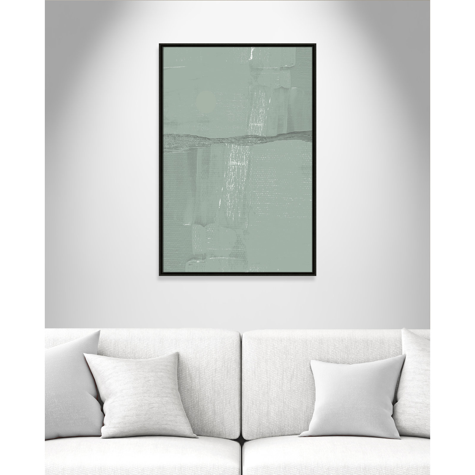 Attica "Sage Abstract" Print, 37.5" H x 25.5" W x 2" D, Espresso