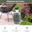 Siège de jardin en céramique 13 po x 18 po, bleu antique, porcelaine fine, polyvalent pour une utilisation extérieure et intérieure, glacis bleu, décoration et table robustes