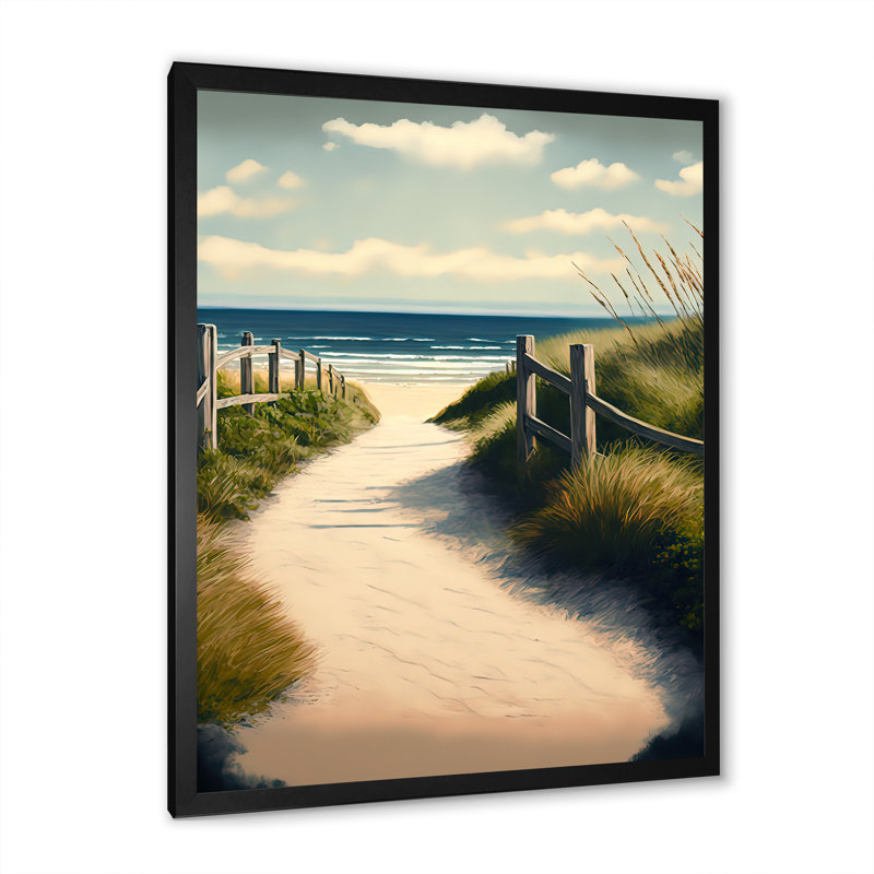 «Walkway to the Beach», reproduction sur toile, H 20 po x l 12 po x P 1 po, Toile encadrée noire à coins fermés