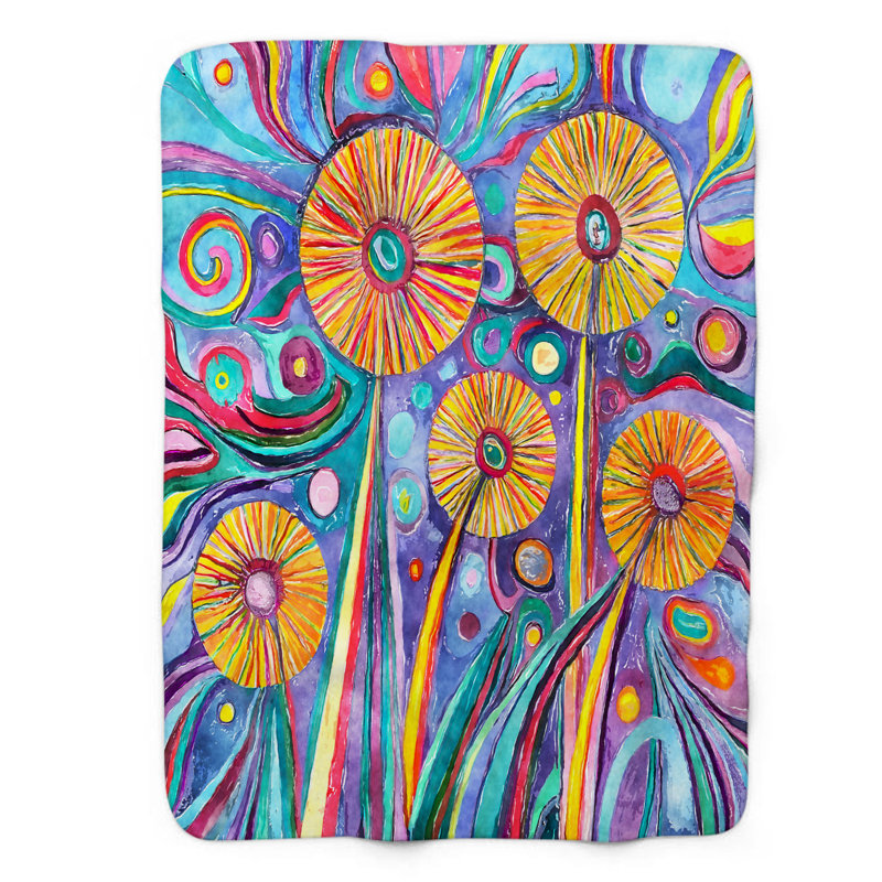 Jeté Groovy Dandelion Galore, L 60 po x L 80 po