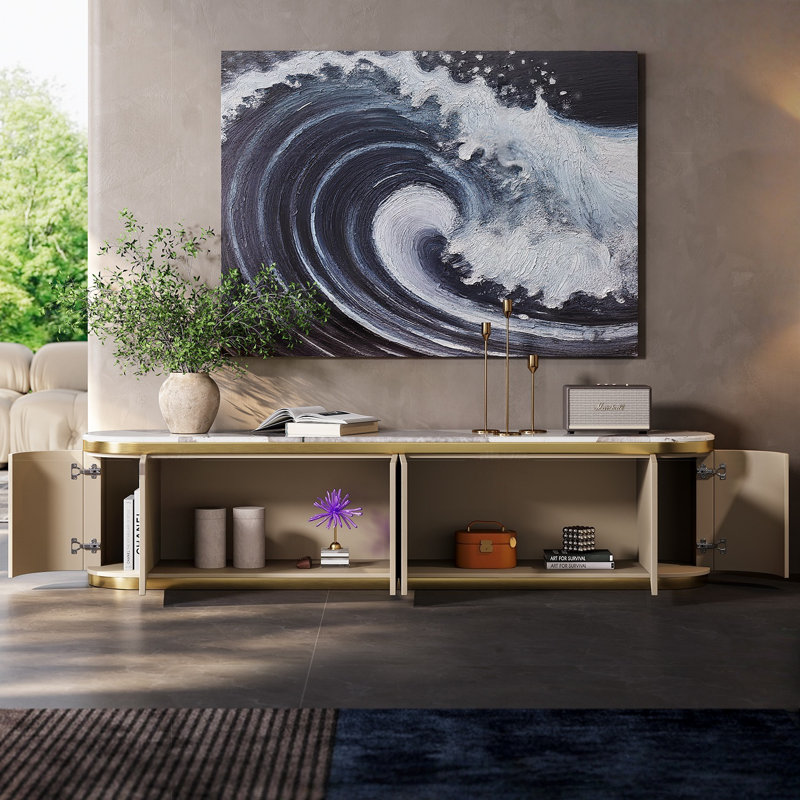 Modern Creative TV Cabinet, 20.47"H x 86.61"L x 17.72"W