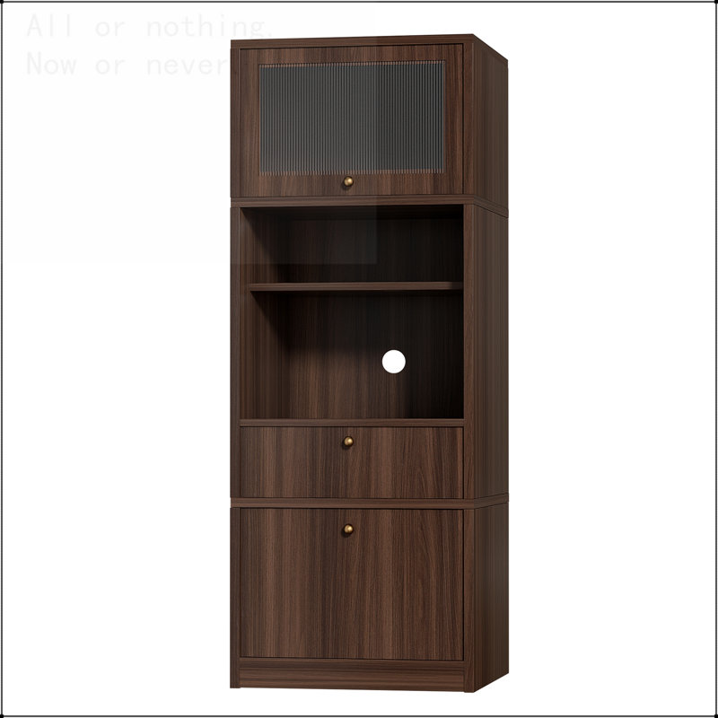 Armoire garde-manger de 71 po de hauteur avec tablettes réglables et ensemble anti-basculement, Noyer
