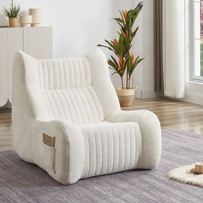 Fauteuil à billes surdimensionné pour adultes avec accoudoirs, canapé de salon ergonomique avec éponge haute résilience et tissu chenille de qualité supérieure.
