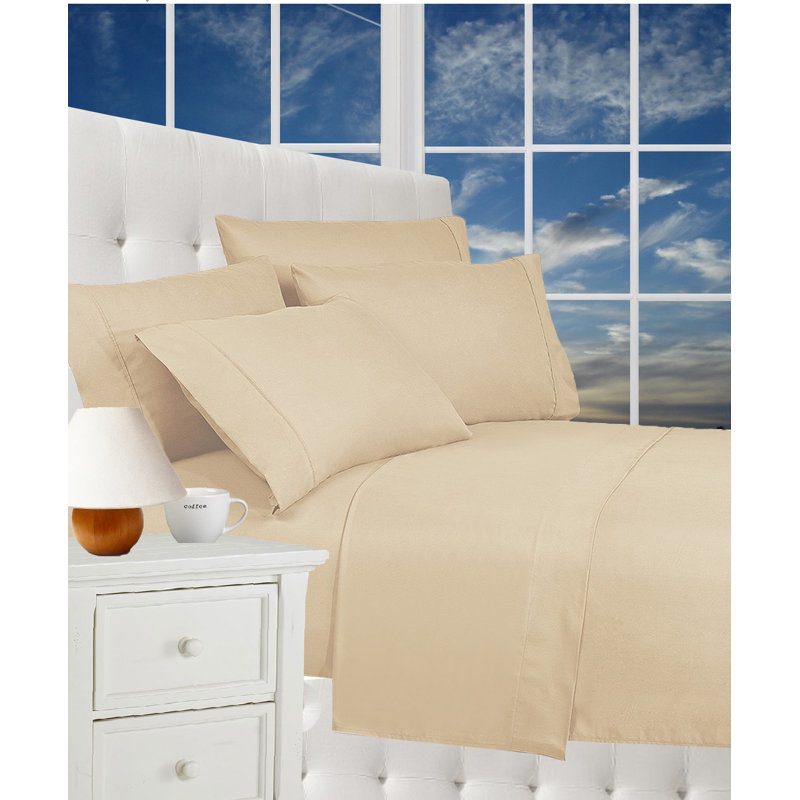 Microfiber Percale Sheet Set with Deep Pocket Fitted Sheet, Rust, Cal.King Sheet Set +1 Fitted Sheet +2 Pillowcases