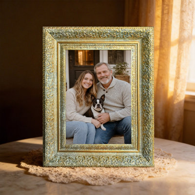 Cadre photo or antique 1PC orné pour présentation de photos 11 po x 14 po