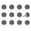 1.5" X 1.5" X 1.5" White, Black And Silver - Knobs 12-Pack