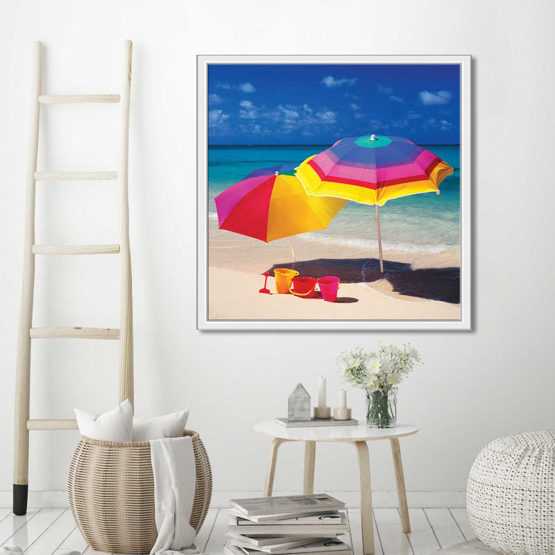 «Bright Beach I» par Danita Delimont, reproduction, Cadre flottant blanc, H 27,5 po x l 27,5 po x P 2 po
