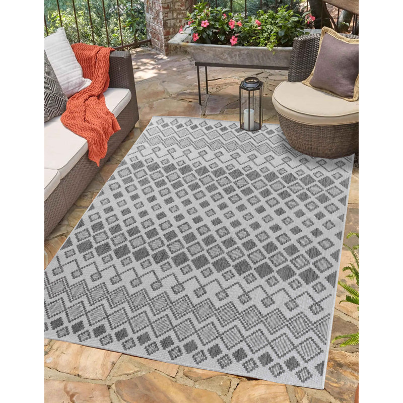 Bawnard Geometric Kilim Indoor / Outdoor Area Rug, Rectangle 160 x 230cm