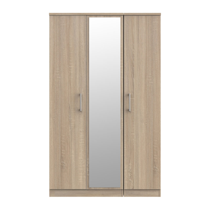 Fully Assembled Emilia-Rose Devon 3 Door Wardrobe, Beige Oak