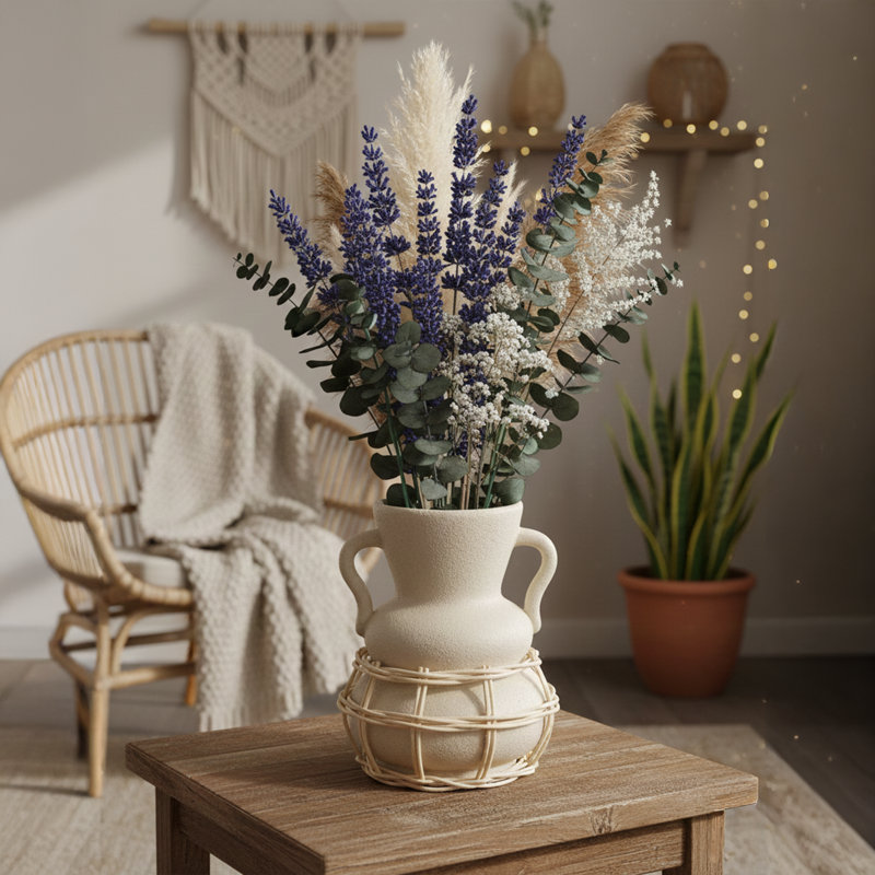 Vase en rotin naturel