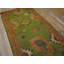 Large Scale Arts and Crafts Design Antique Green Color Turkish Oushak Long and Narrow Rug
