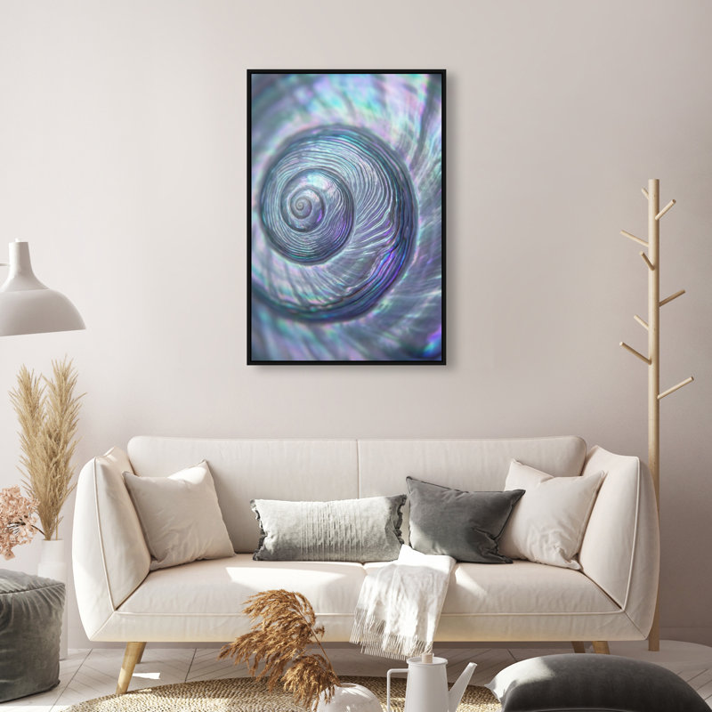 Sea Spiral Print by Oliver Gal, 37"H x 25"W, Black Floater Frame