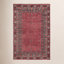 Red Blue Hand-Knotted Wool Oriental Rug