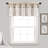 Linen Button Farmhouse Valance, 52" W X 18" L, & - Rustic Kitchen Valance For Windows - Pleated Color Block Design With Coconut Husk Button Detail - Kitchen Curtains Valance-112489626
