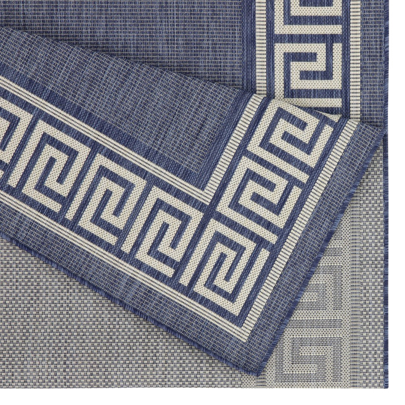 7 Ft. 10 In. X 3 Blue Area Rug - Sunshine Collection Border Design For All Kinds Of Spaces Stain Polypropylene , & Pet Easy To Clean With Sweeping And Hose Off Made In Turkey Gchar2001 Everywhere
