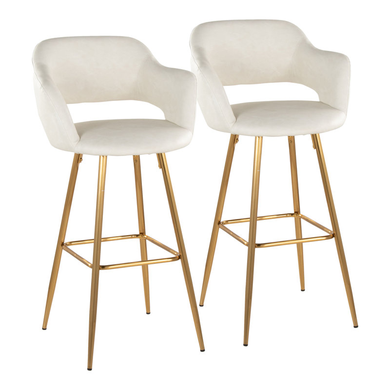 Lake 30" Fixed-Height Bar Stools with Metal Legs & Square Footrest, Bar Stool (30" Seat Height)