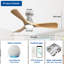 Ventilateur de plafond encastré en bois 42 pouces avec lumières et télécommande, ventilateur d'intérieur à 3 pales à intensité variable fonctionnant avec la télécommande Alexa-562013724-562013702-562013703