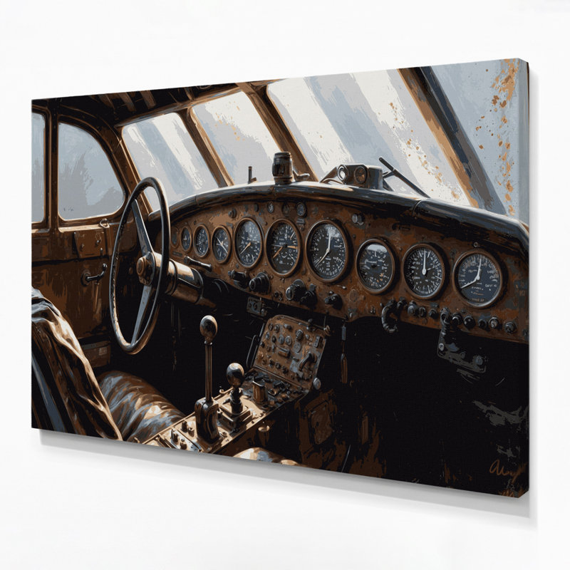 Art mural sur toile brun avec transport, H 11 po x l 14 po