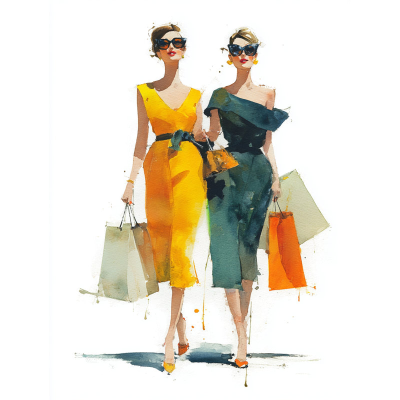 «Golden Stroll», art mural sur toile tendue, H 24 po x l 16 po