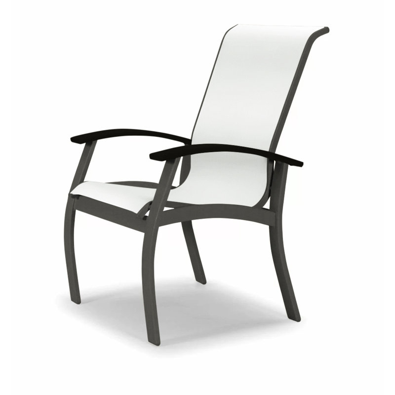 Chaise de patio Askar, Noir, Graphite texturé, Blanc 6D Sunbrella®